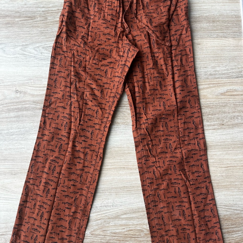 Eddie Bauer Men's Rust Patterned Chinos